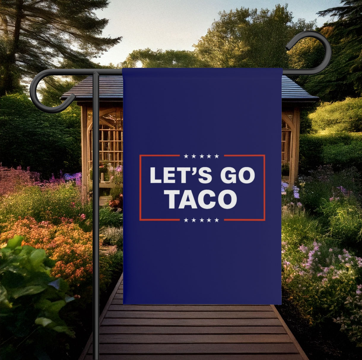 Let’s Go Taco Trump Garden Banner
