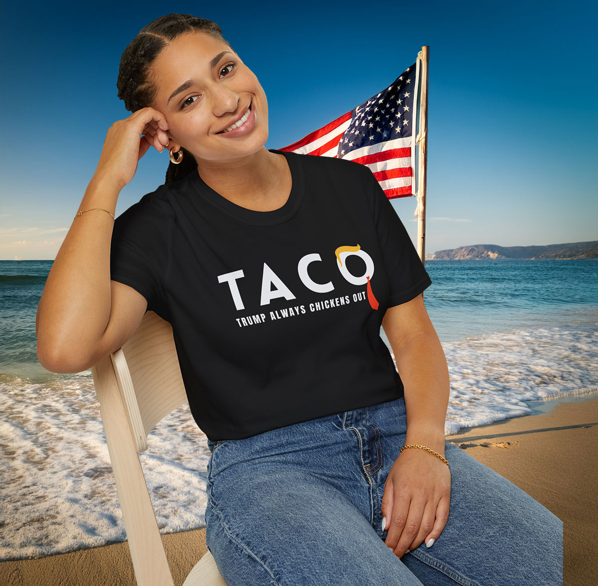 TACO Trump Always Chickens Out T-Shirt Womens