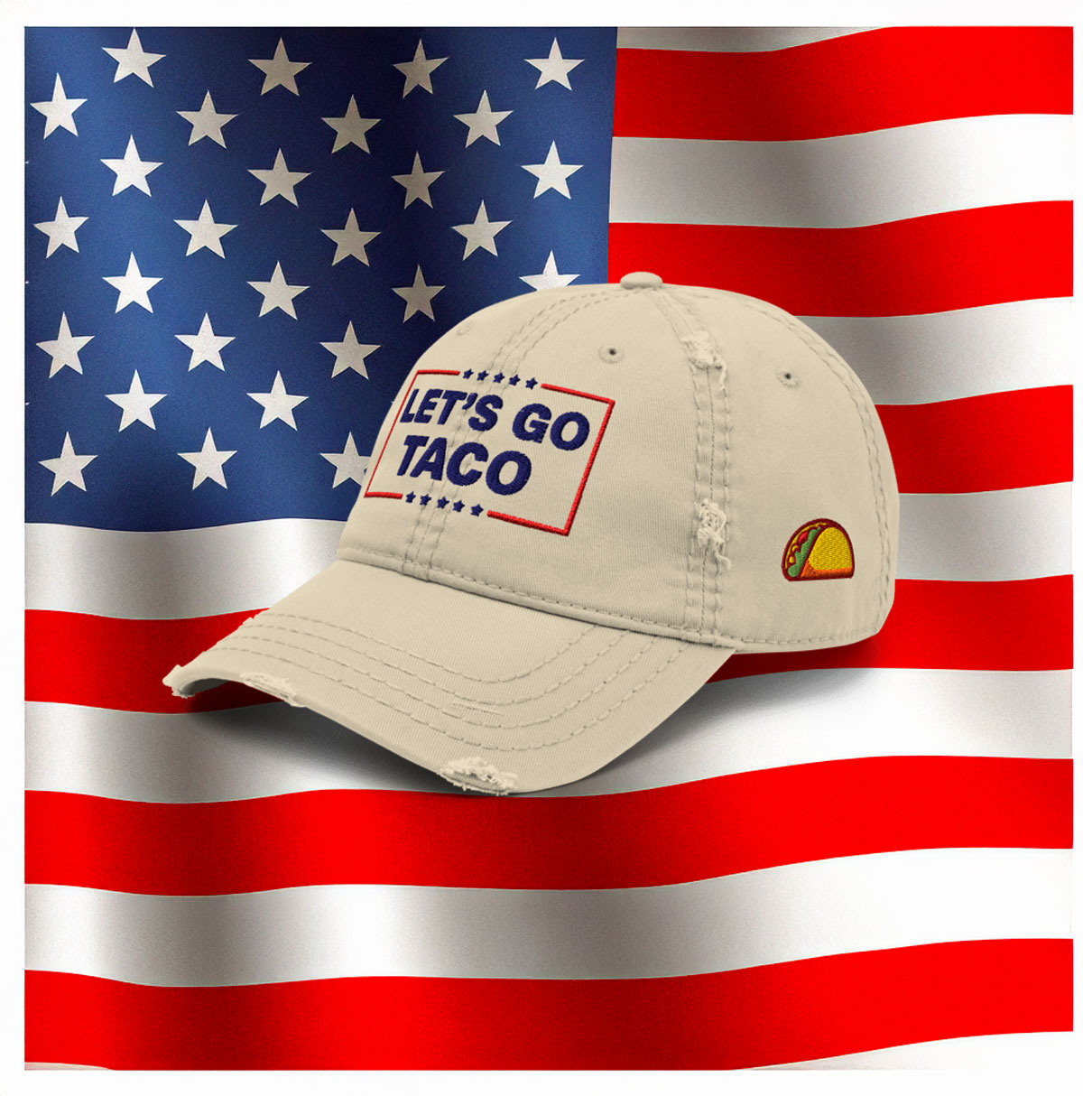 Let’s Go Taco Distressed Hat