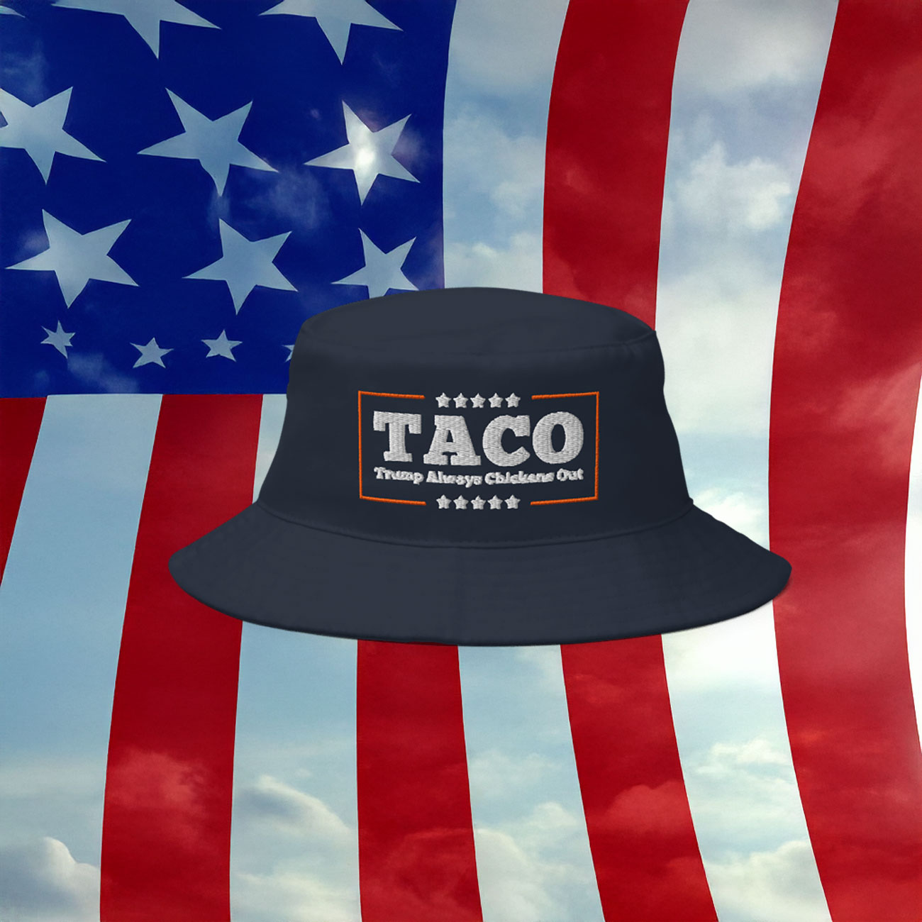 TACO Trump Always Chickens Out Bucket Hat