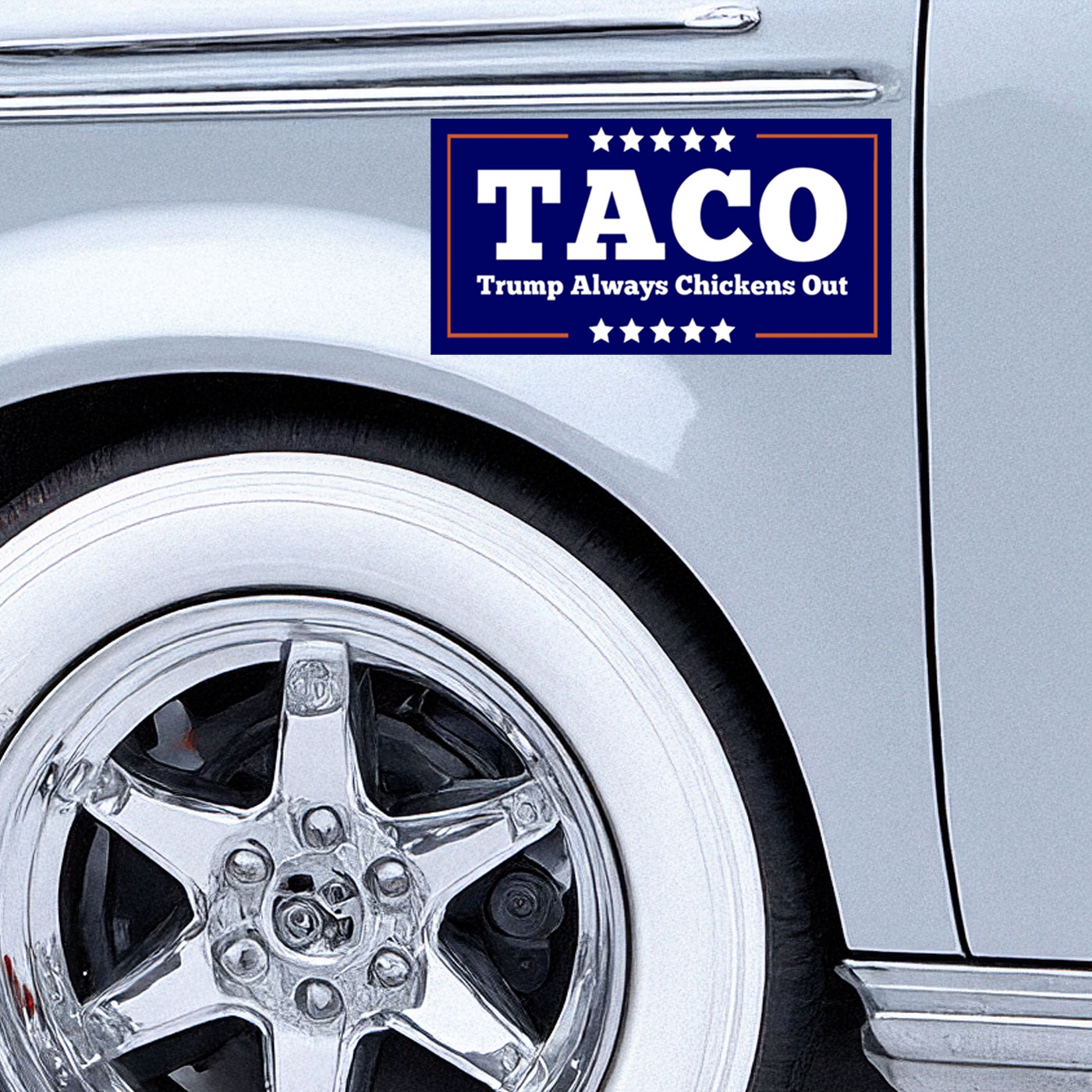 Trump Always Chickens Out Car Magnet