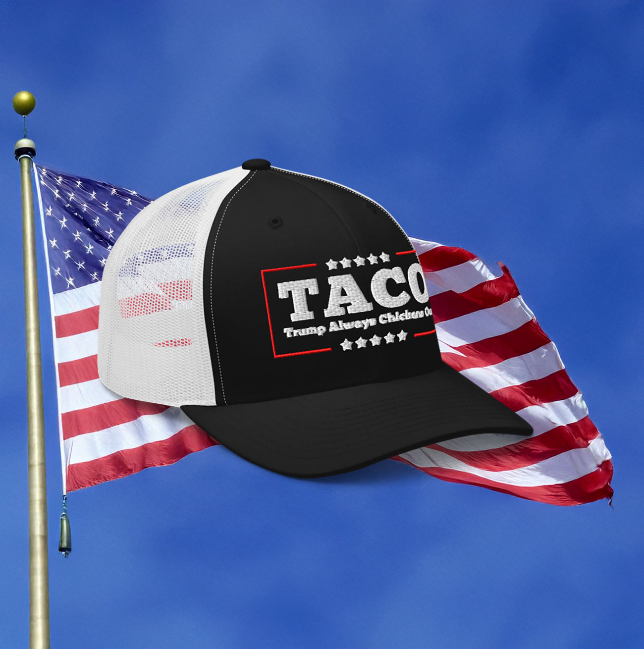 TACO Trump Always Chickens Out Trucker Hat