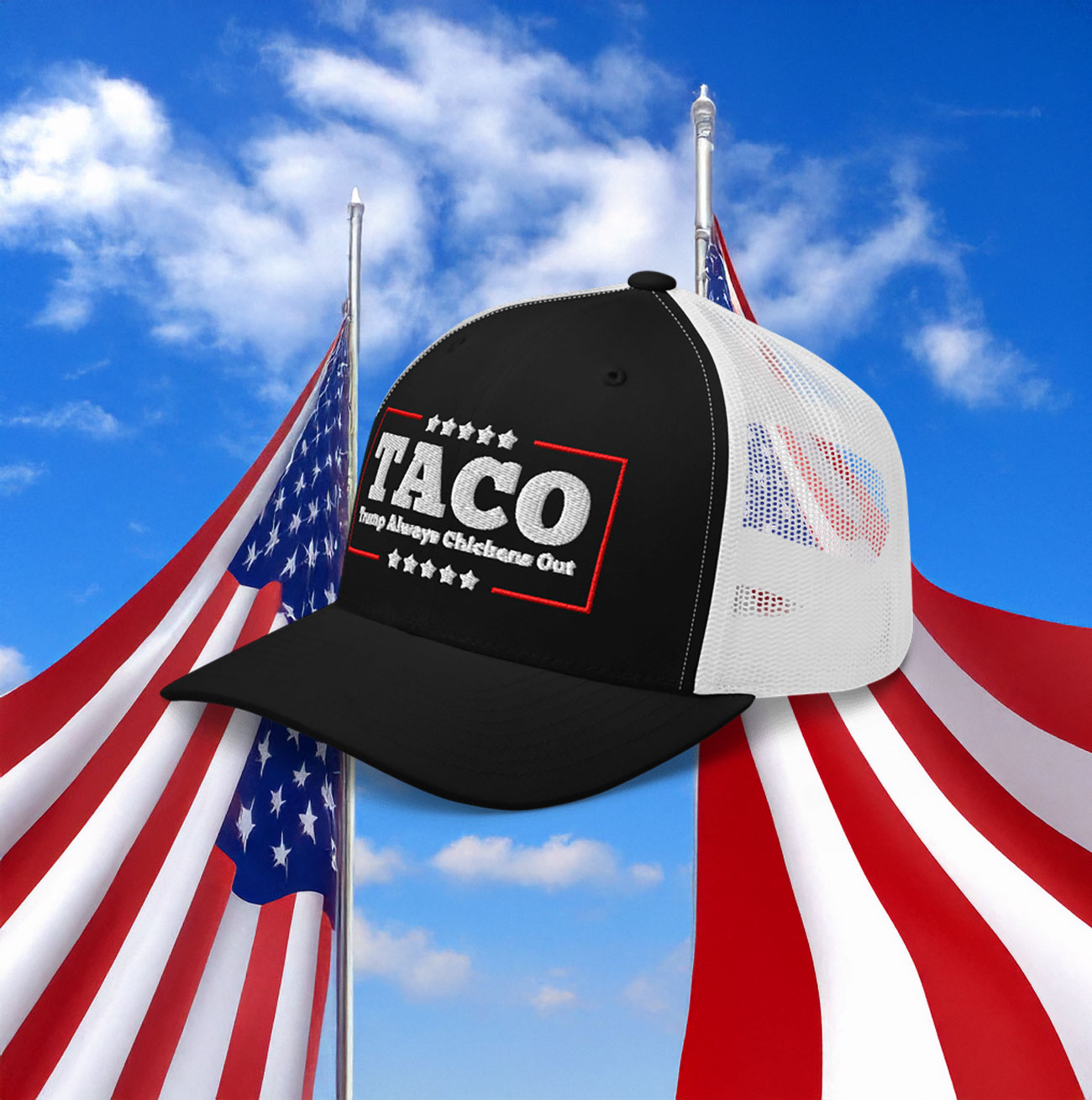 TACO Trump Always Chickens Out Trucker Hat