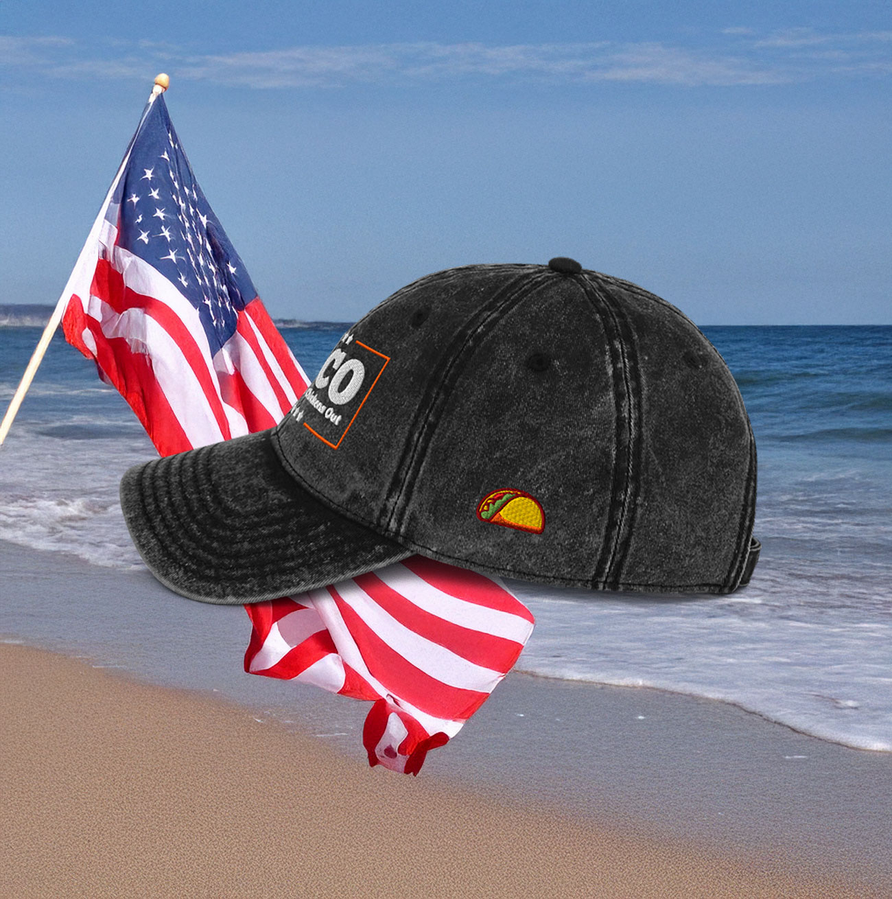 TACO Trump Always Chickens Out Vintage Cap